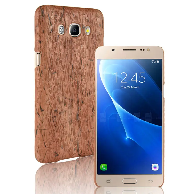 Кожаный чехол SuliCase для Samsung J5 2016 J510F телефона с текстурой древесины Galaxy J510 Жесткий