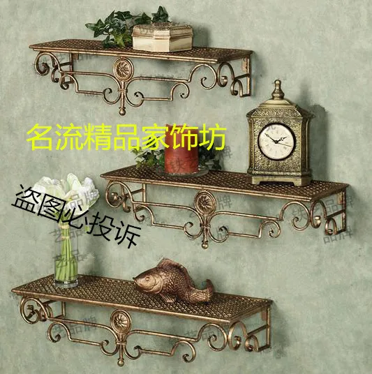wrought iron box frame Hanging shelf Shelf display receive aircraft flowerpot