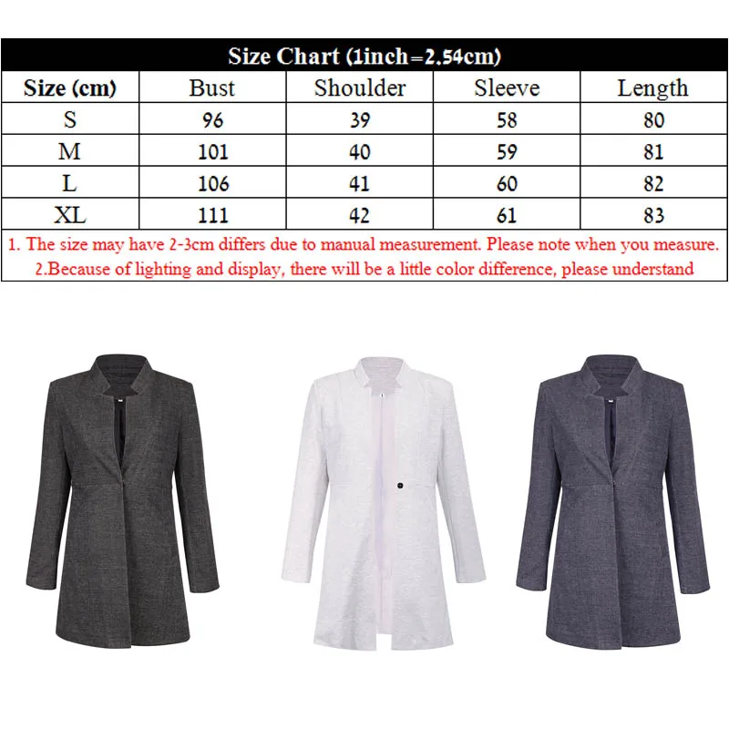 Модный однотонный блейзер для женщин с длинным рукавом, осенне-зимний костюм, пальто, куртка для офисных леди, деловой кардиган, блейзеры для женщин