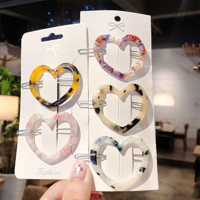 

1PC New Women Elegant Colorful Leopard Heart Hairpins Girls Sweet Hair Clip Barrettes Headband Headwear Fashion Hair Accessories