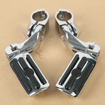 

Chrome 1.25" 32mm Short Angled Adjustable Highway Foot Pegs/Peg Mount For Harley