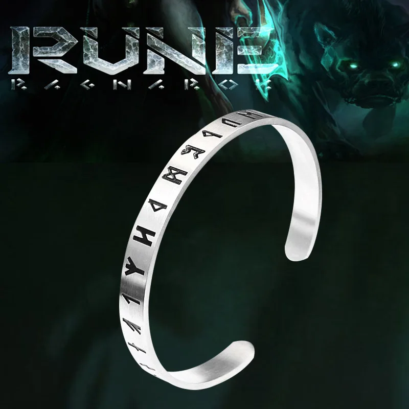 

KLDY Nordic viking rune bracelet bangle adjustable amulet cuff bangle with valknut stainless steel quality men jewelry wholesale