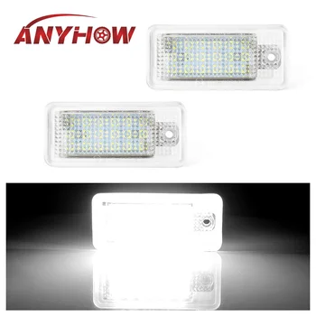 

1pair white LED Number License Plate Lamp Light 3W 18Led Bulb Number Plate for Audi A3 8P A4 S4 RS4 B6 B7 Q7 A6 S6 C6 A8 S8