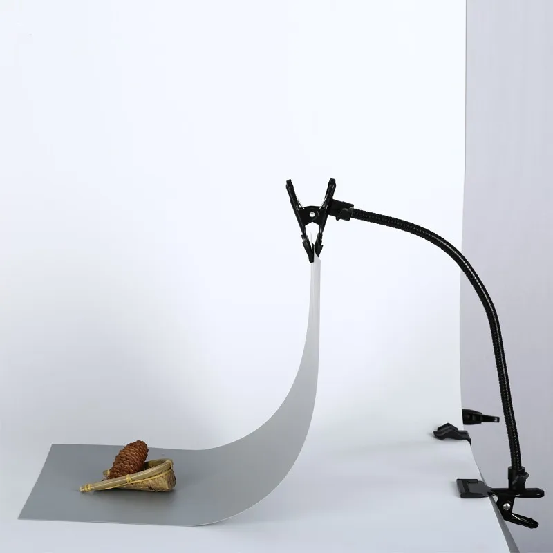 Tubería de hierro Fondo abrazadera Clip Cámara foto estudio accesorios luz Stand Flex Arm Reflector foto Camara CD15