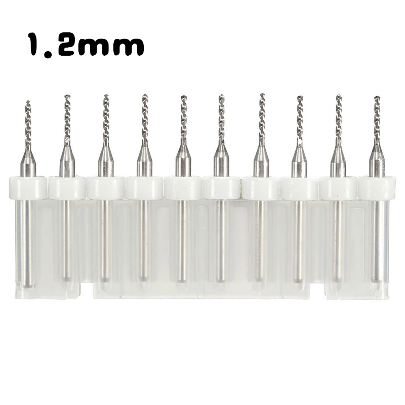 1/8'' Shank 10x1.2mm Carbide Micro Mini Drill Bits Pcb Dremel Cnc