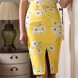 Новые модные весенние женские printi юбки пикантные Разделение Высокая талия юбка ПР