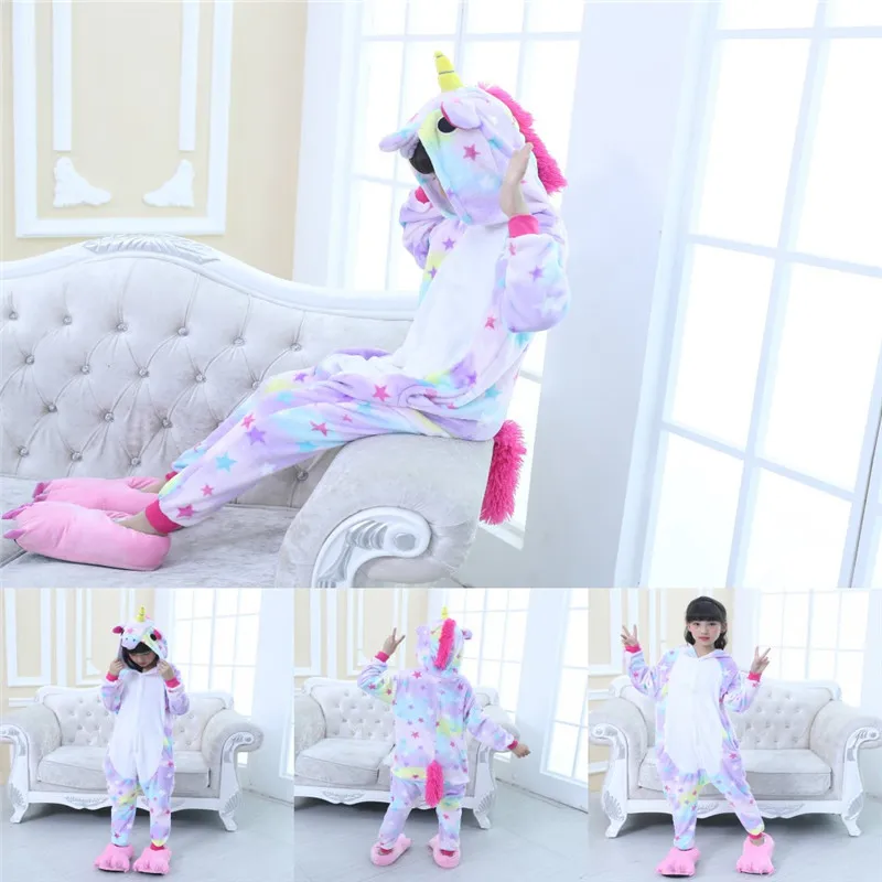 boys girls clothes winter unicorn pajamas kids new years eve clothes kids unicornio flannel panda unicorn 2-10 years old licorne