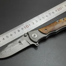 Складной нож Brownin 339 из нержавеющей стали дамасский нож для татуажа походные Ножи карманные ножи Kageki ручка тактический нож EDC инструменты