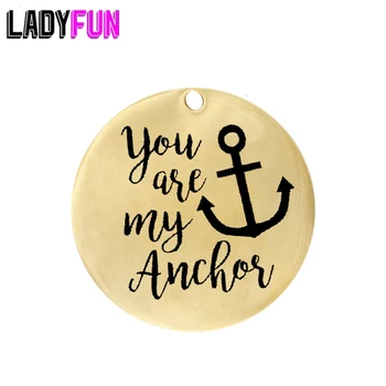 

"you are my Anchor" Stainless Steel Charms 25mm Jewelry Pendant Tag 20pcs lot