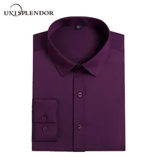 Весенние мужские рубашки из бамбукового волокна, мягкая мужская повседневная Однотонная рубашка с длинными рукавами, деловая рубашка, брендовая мужская одежда YN10490