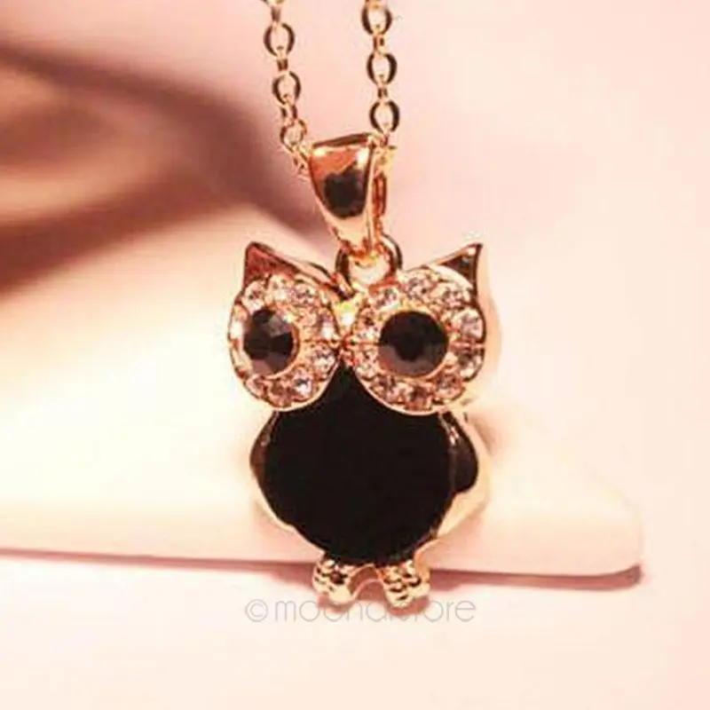 

New Fashion Vintage Retro Shell Owl Drill Collarbone Pendant Necklace Chain Fancy Jewelry Cube