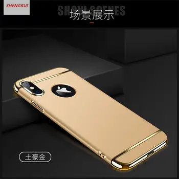 

50pcs/lot Shockproof Electroplated Phone Cases For iPhone X For iPhoneX 3 in 1 Removable Hard PC Matte Cover