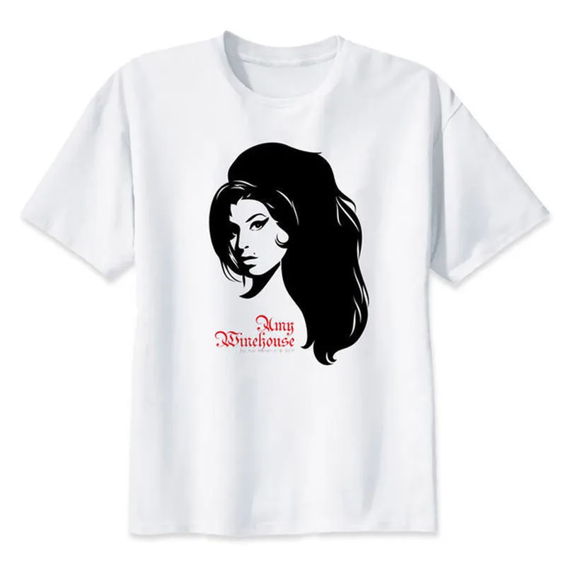 2019 Мужская футболка с коротким рукавом и круглым вырезом принтом Swag amy winehouse |