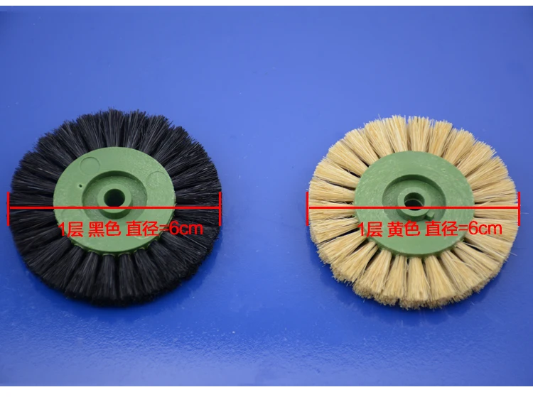 6 мм хвостовик, 4 слоя, желтый, черный, 2 шт./лот, электрическая шлифовальная щетка, головка для полировки, инструмент для полировки грецкого ореха, щетина, шлифовальные головки