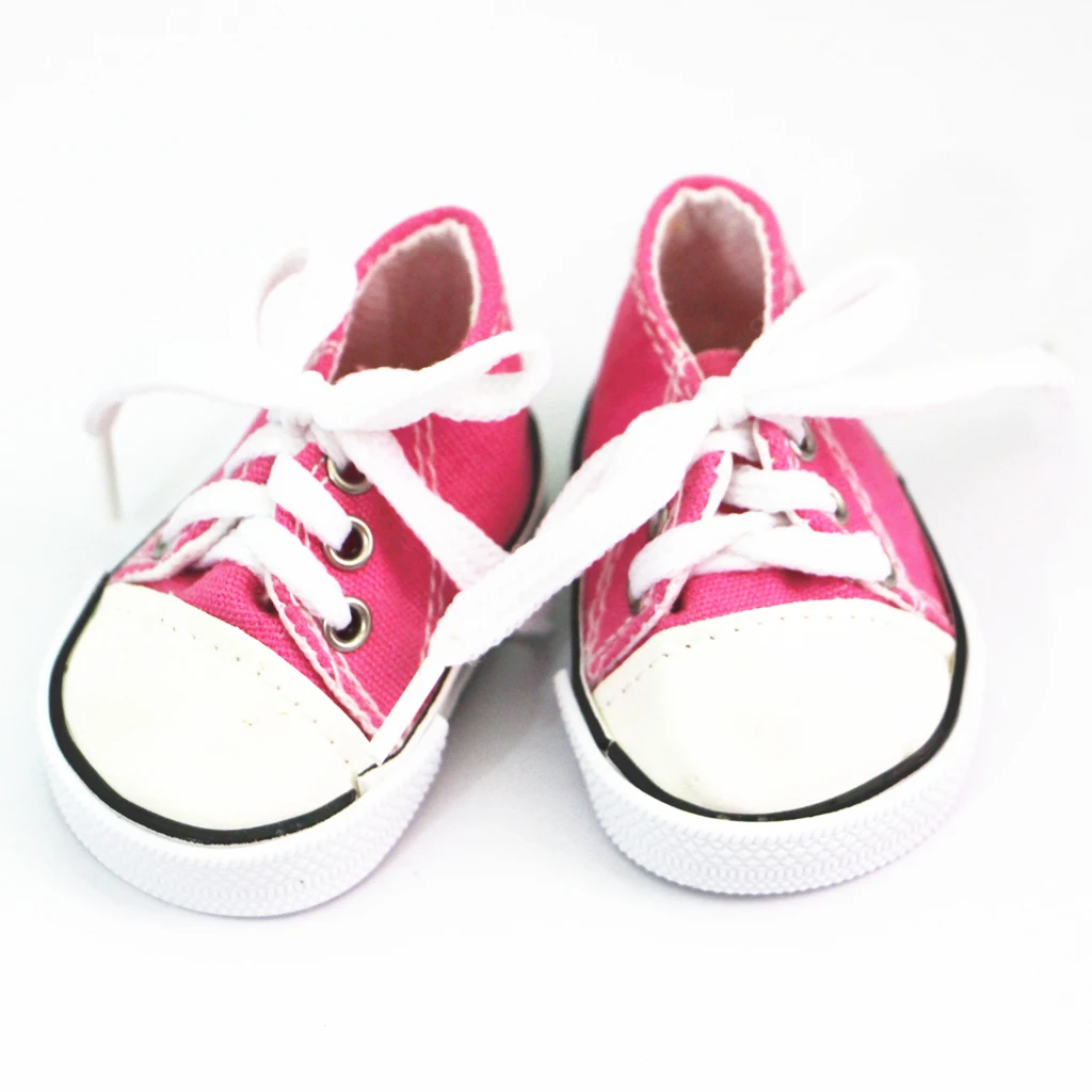 18inch Fashion Dolls Clothing Stylish Casual Canvas Shoes Flats Sneaker For   Doll Outfits Accessory 2 Pairs