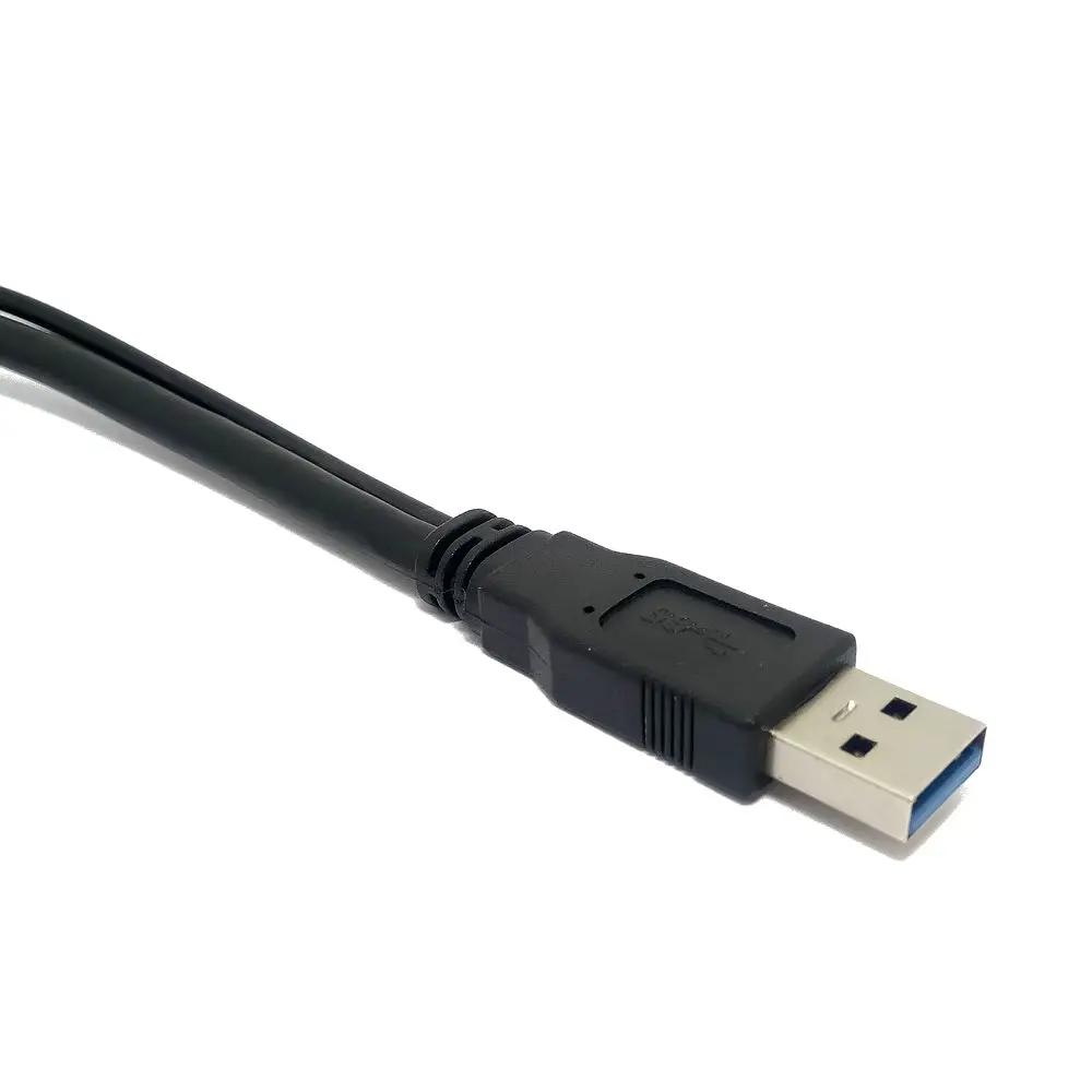 Удлинительный кабель черного цвета с USB 3 0 папа на два разъема мама