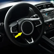 Auto ABS Chrome Decorazione Volante Anello Sticker Logo Decalcomanie Trim per Jaguar XF XE F-PACE F-TYPE Accessori Per Interni Auto