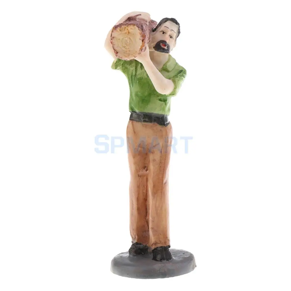 Sand Table Scene Woodcutter Timberjack Figure People Model for DIY Layout Landscape Scenery Diorama Accessory