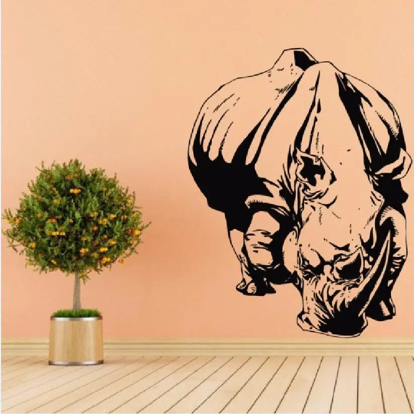 

YOYOYU Wall Sticker Rhinocero Wall Sticker Removeable Any Size And Color Room Decoration Art Animal Kids Home Poster Mural J997
