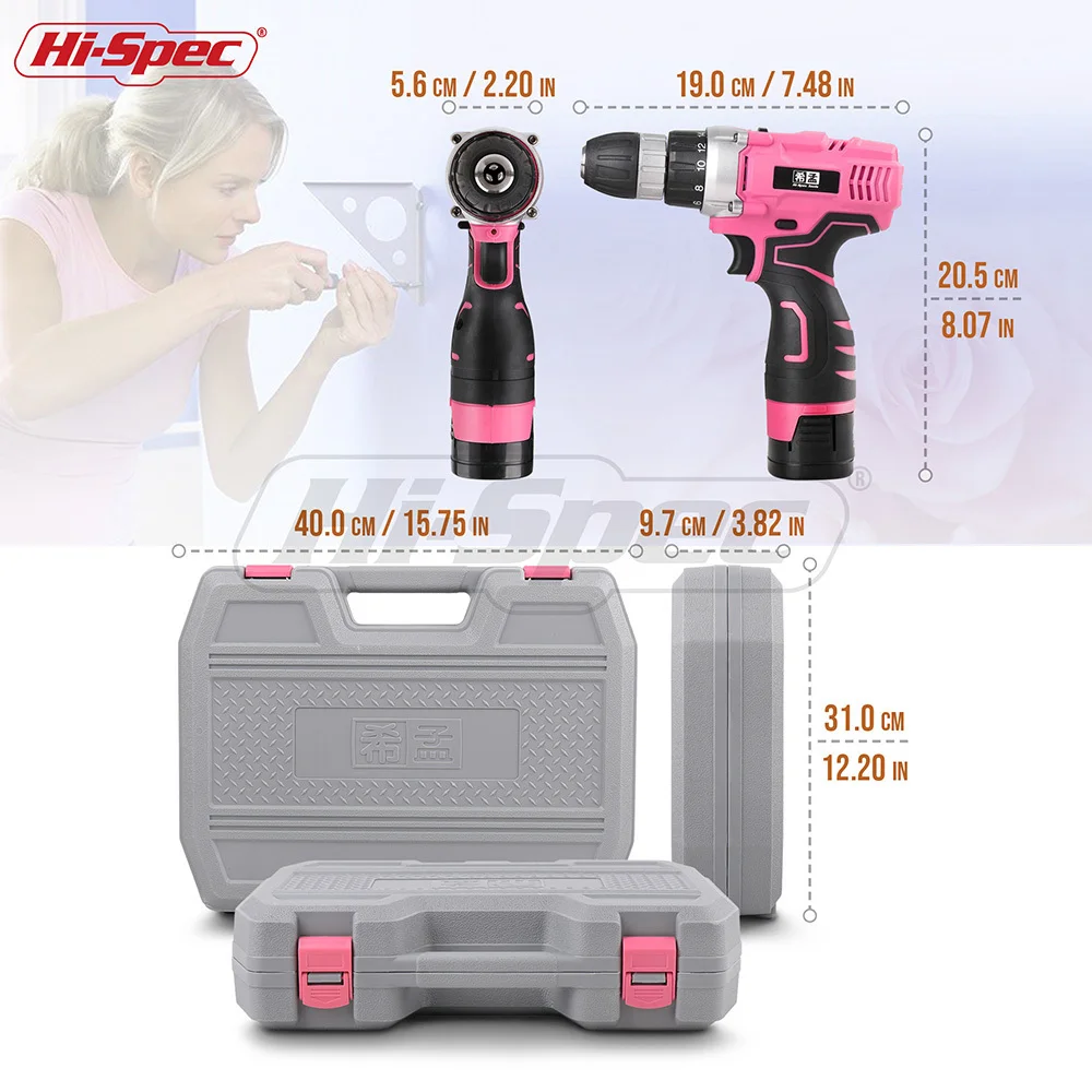 Hi-Spec 124 Piece Pink Household Hand Tool Set Kit 16.8V Electric Screwdriver Li-ion Battery Power Tool Set Girl Women Lady Tool Hi-Spec 124 Piece Pink Household Hand Tool Set Kit 16.8V Electric Screwdriver Li-ion Battery Power Tool Set Girl Women Lady Tool