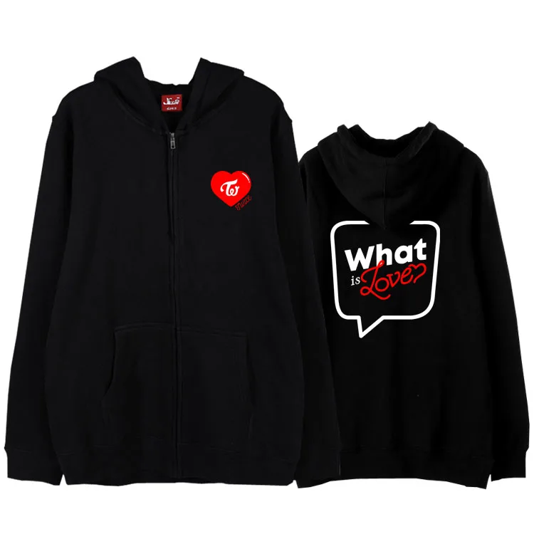  Kpop twice what is love concert same printing fleece/thin sweatshirt for once supportive unisex zip