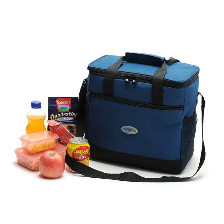 16l утолщенная Складная, сохраняющая свежесть, водонепроницаемая нейлоновая сумка для обеда, сумка-холодильник для стейка, теплоизоляционная сумка, изолирующая упаковка для льда - Цвет: blue