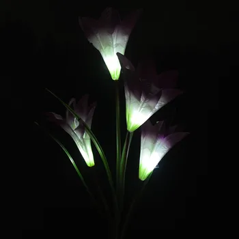 

2019 Hot Products 4 Heads Solar Lantern LED Decorative Outdoor Lawn Lamp 4 Flower Lily Garden Lamp family Home Shipping