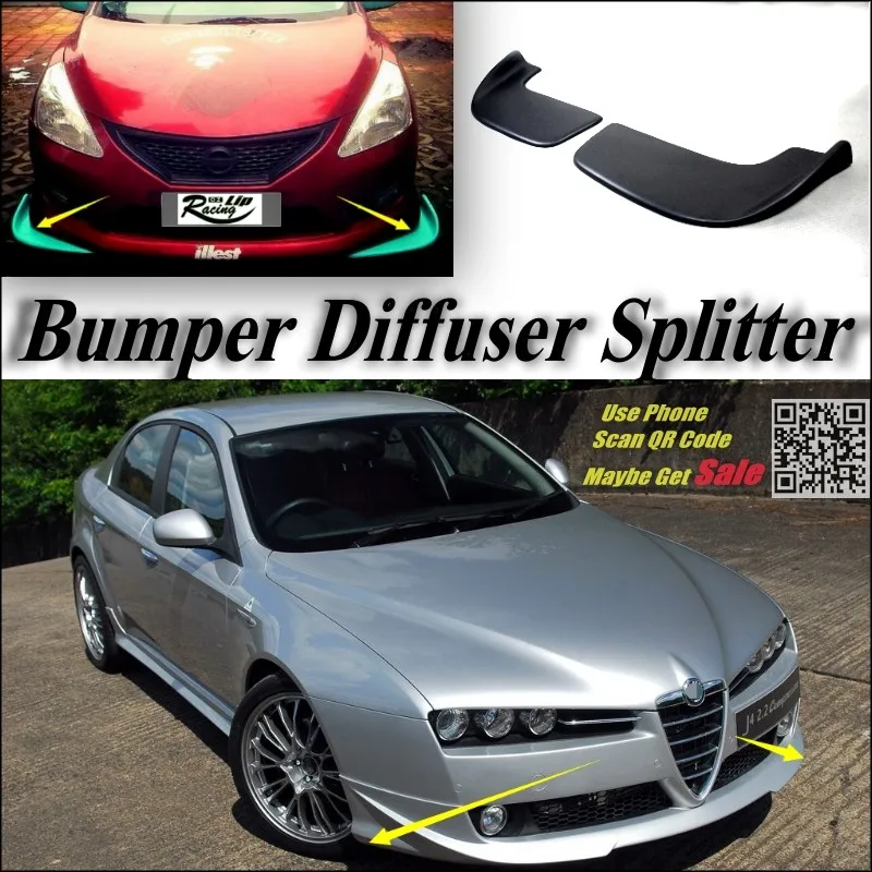 Car Splitter Diffuser Bumper Canard Lip For Alfa Romeo 159 AR 2005~2016 Tuning Body Kit  Front Deflector Fin Chin Decline Body
