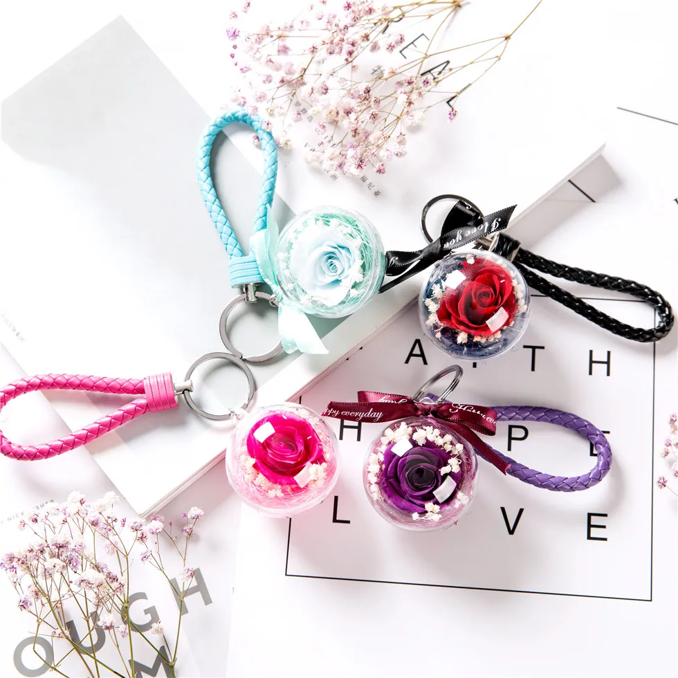 Брелок для ключей с подвеской в виде цветов Yonghua,, креативный акриловый шар, подарок на день Святого Валентина, чтобы отправить Мед на любовь