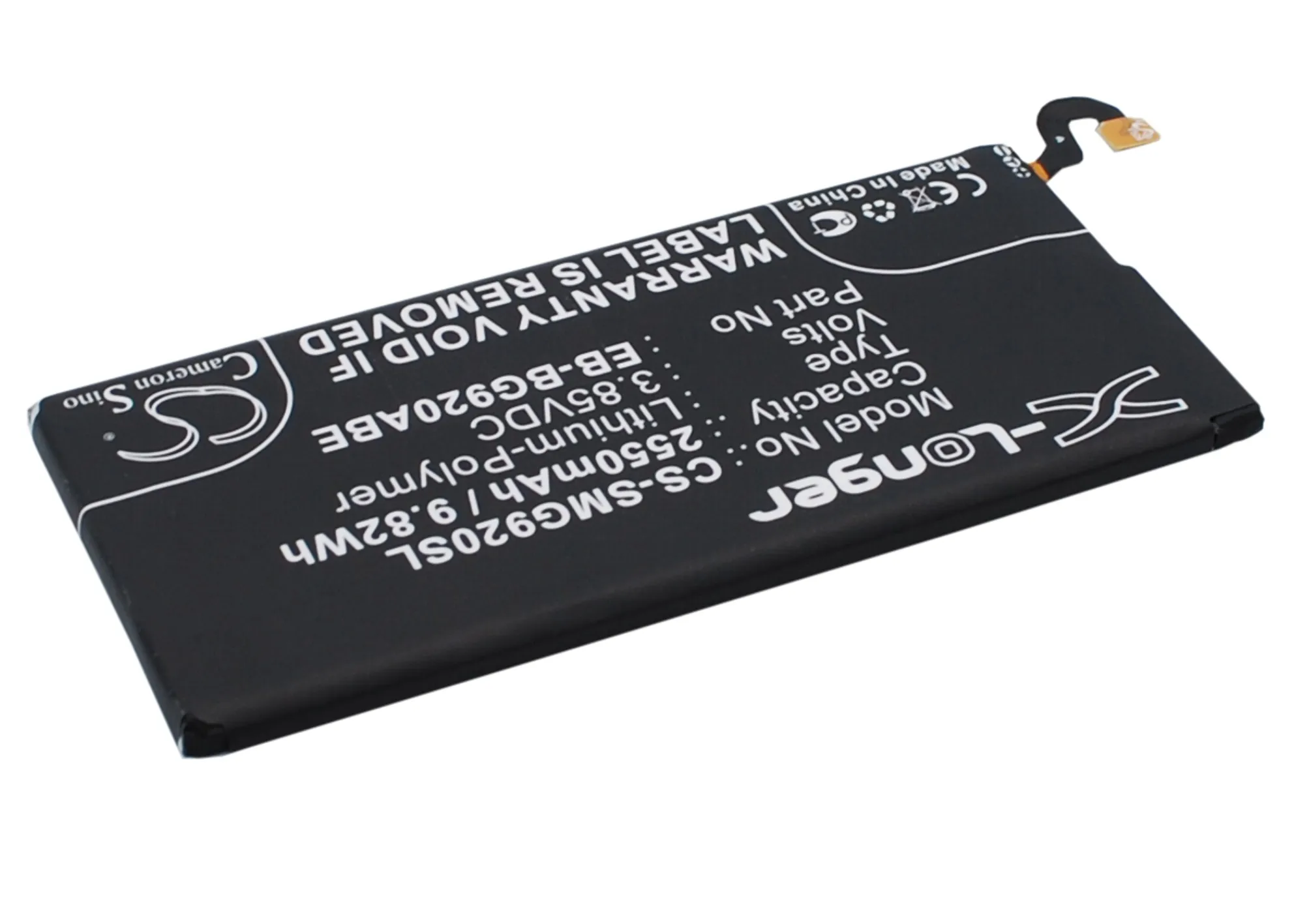 Аккумулятор Cameron Sino на 2550 мАч для Samsung Galaxy S6 EB BG920ABE G9200 G9208 G9209 G920A G920D G920F G920P G920R