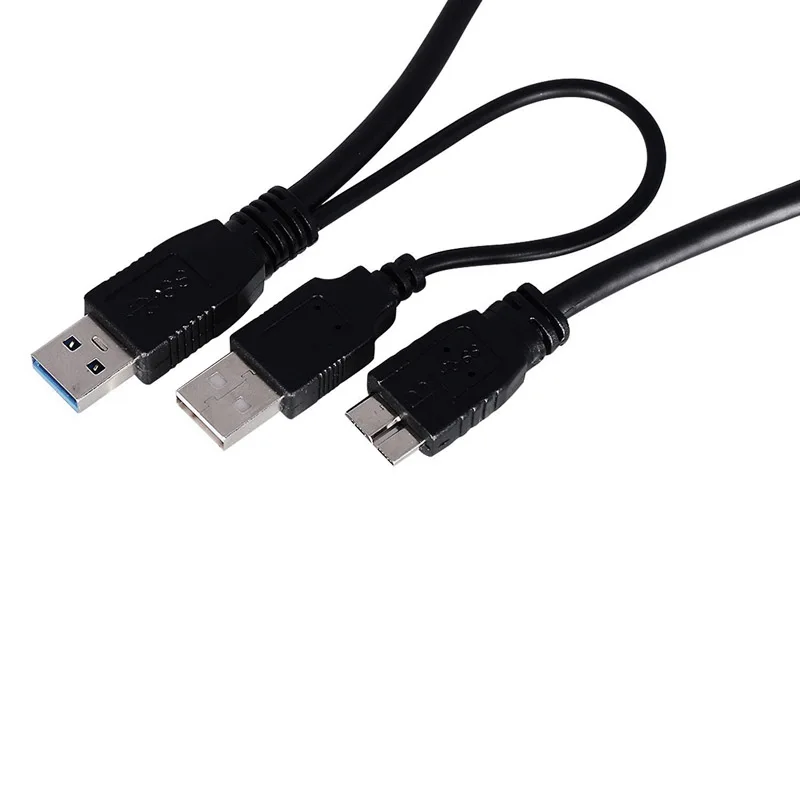 USB 3,0 двойной мощности Y Форма 2 X Тип A к Micro B Супер Скоростной кабель Внешние жесткие диски удлинитель провода разъем