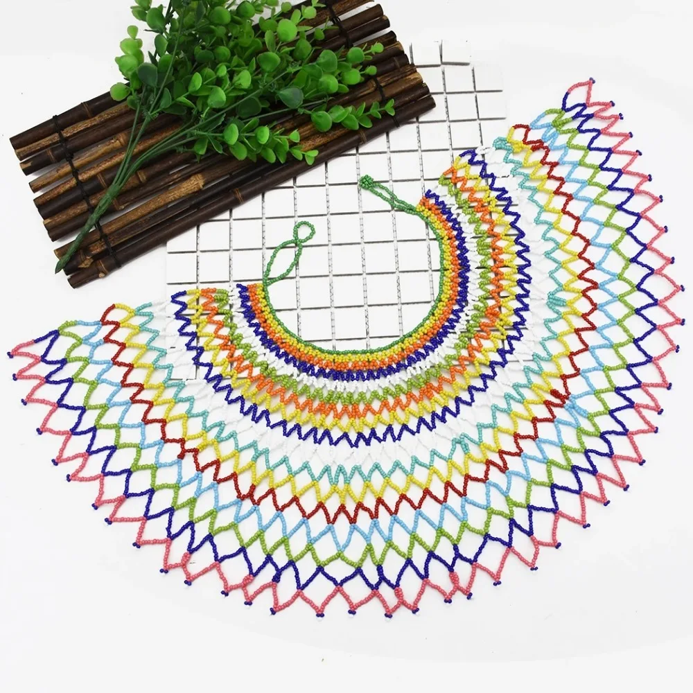 Африканское ожерелье Клеопатра для женщин богемное из смолы с бусинами ожерелья