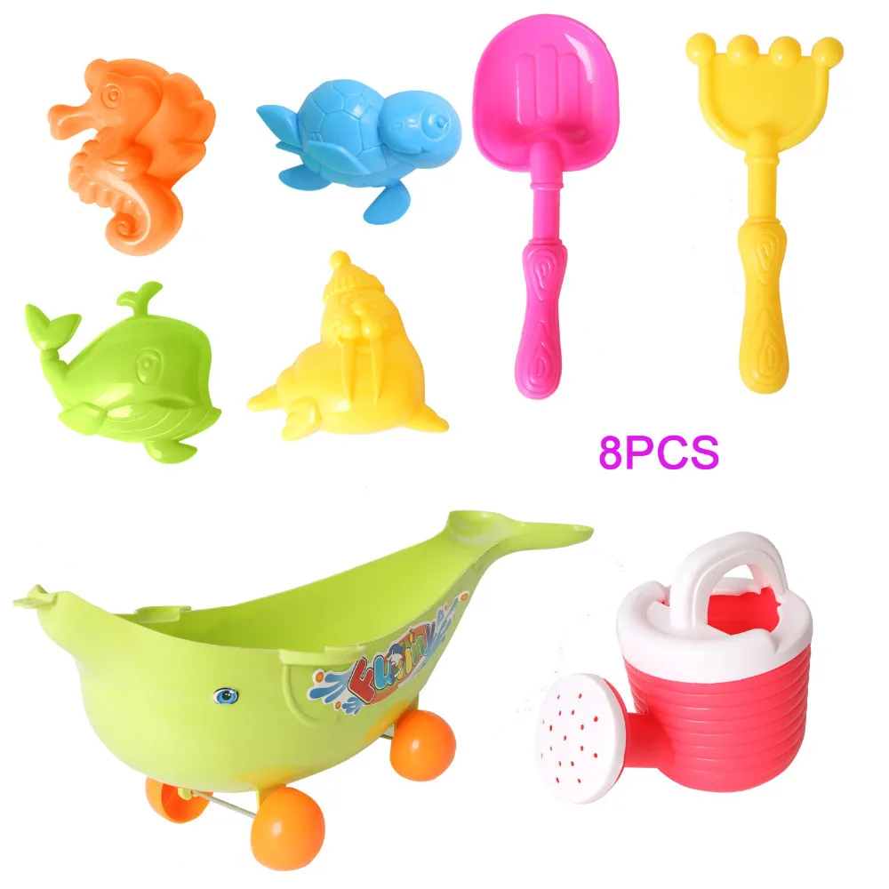 8 шт пляжные игрушки цвет случайный набор модели и формы, лопаты, грабли, разбрызгиватель песка ведро игрушки Игрушки для ванны выбор для детского праздника