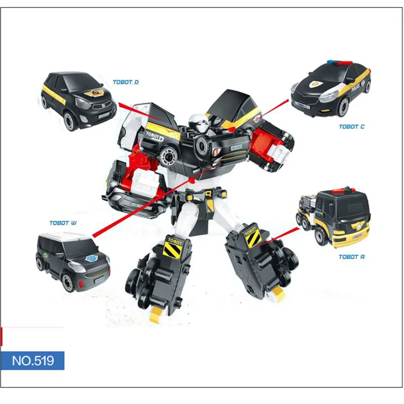 I Medium Size 4in1 Lensple Tobot 3/2 в 1, Трансформационные машинки, робот, фигурка, игрушки, мультяшный персонаж, 3 машинки, сливаются, деформация, модель робота, игрушки - Цвет: I Medium Size 4in1