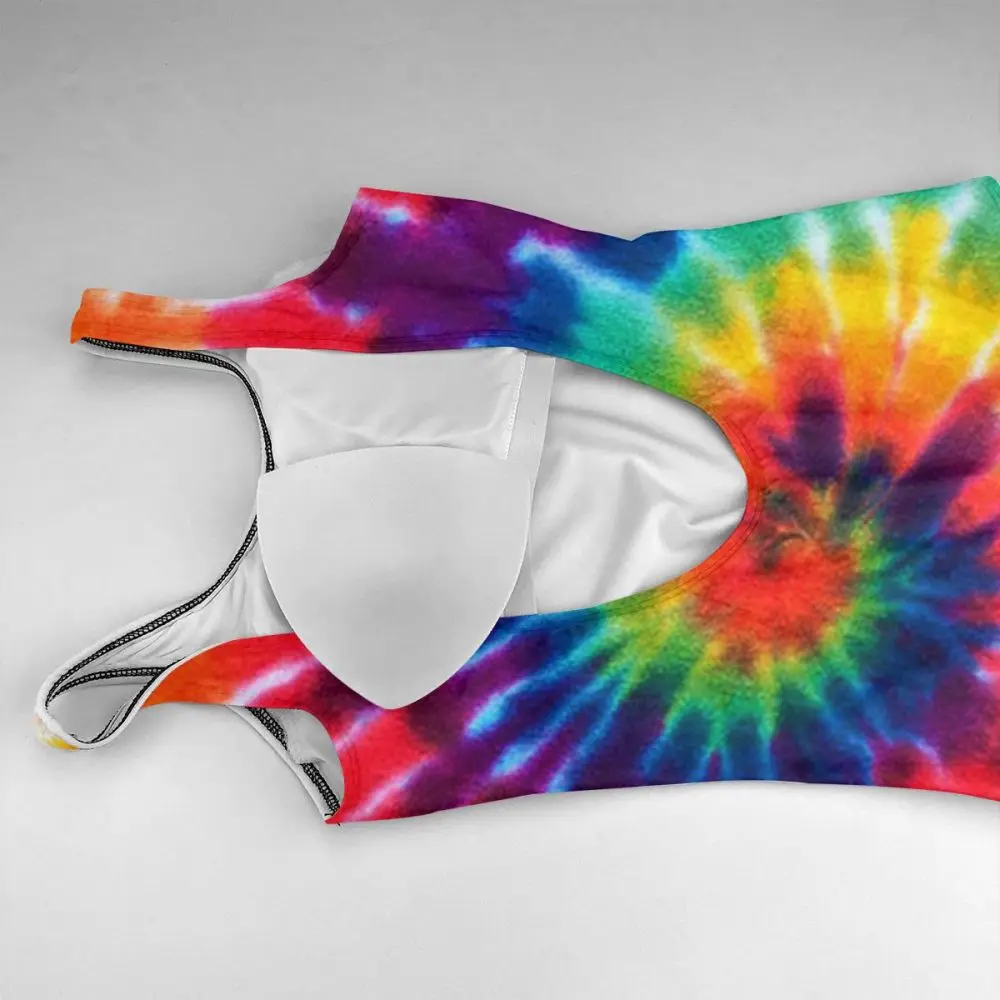 Пиццы Tie-Dye женский сплошной сексуальный 3D принт поддельные бикини купальники костюм купальники пляжная одежда