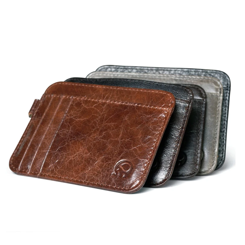 Тонкий кошелек, кредитный держатель для карт, передний карман, кошелек, минималистичные тонкие, чехол для кредитных карт, безопасный мужской мини-карман для монет, брендовый Органайзер