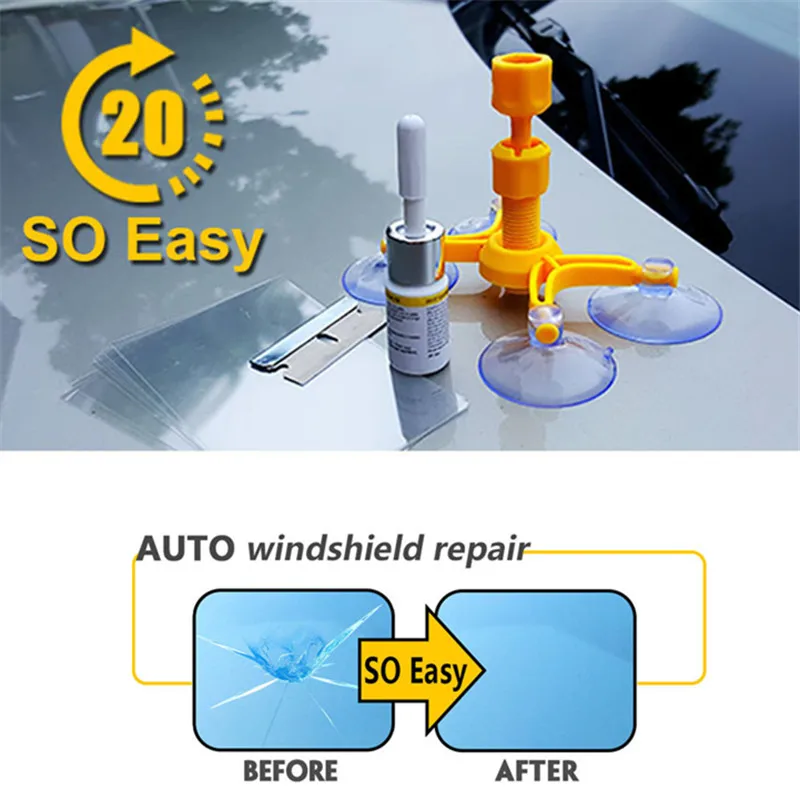 

Car Window Repair Resin Curing Glue Windshield Repair Kit DIY Auto Window Restore Tools Glass Scratch Crack Removing Care Set