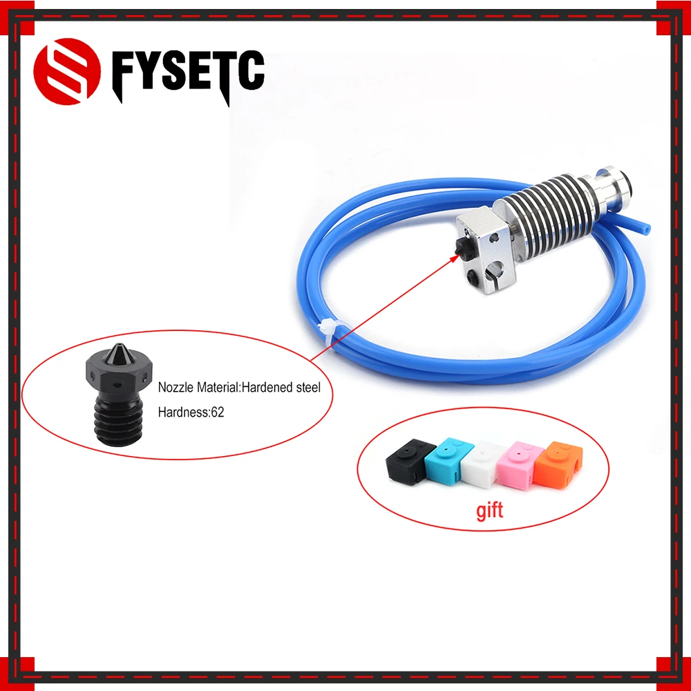 Обновление радиатора экструдер радиатор+ E3D Hotend блок+ закаленная сталь V6 сопло+ 1 м тефлоновая трубка тефлонто для PT100 Prusa I3 MK3