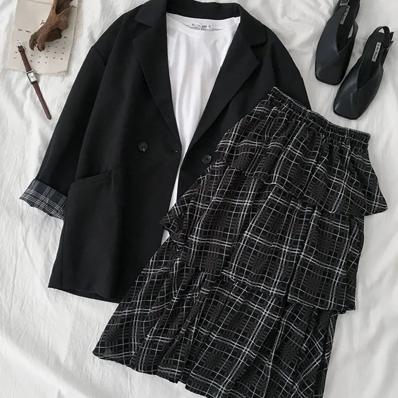 Женский однотонный костюм из 2 предметов Летний комбинезон на пуговицах