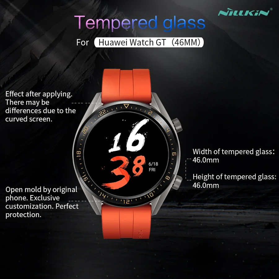 NILLKIN для huawei Watch GT полное покрытие 3D закаленное стекло Защита экрана 0,33 мм для huawei Watch GT(46 мм) Защита экрана