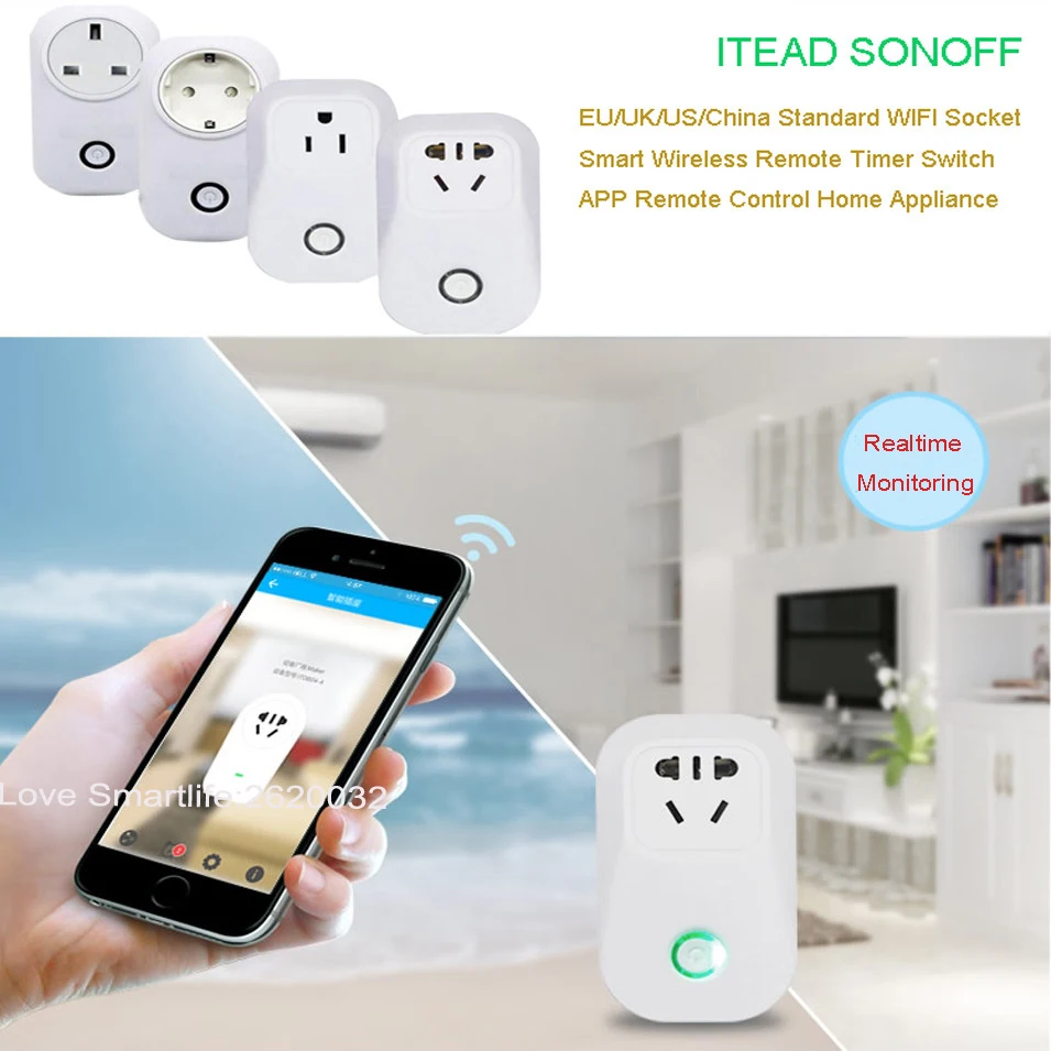 Itead Sonoff S20 Wireless WIFI Remote Control Socket Smart Timer Plug Smart Home Power Socket EU US UK Standard by App Ewelink Itead Sonoff S20 Wireless WIFI Remote Control Socket Smart Timer Plug Smart Home Power Socket EU US UK Standard by App Ewelink