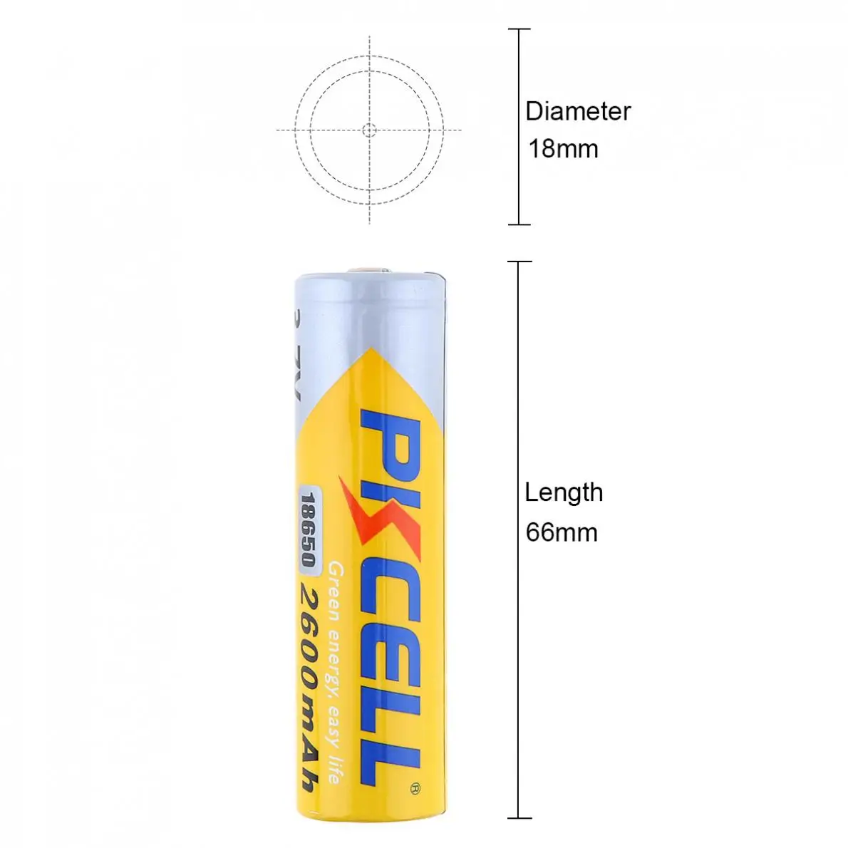 2 шт PKCELL 3 7 V 18650 2600mAh литий ионная аккумуляторная батарея с цепями защиты от
