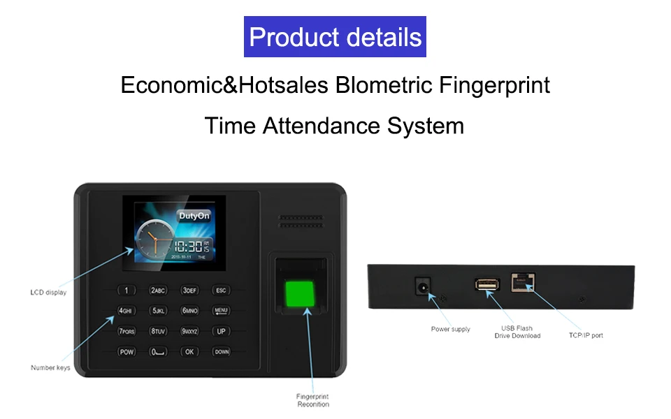 Биометрическая система посещаемости времени TCP/IP USB считыватель отпечатков пальцев время посещаемости Часы для сотрудников школы и офиса устройства