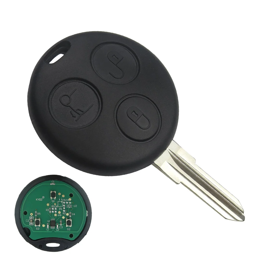Okey Tech 3 кнопки 434 МГц пульт дистанционного управления автомобильный ключ для Mercedes Benz Smart Fortwo 450 Forfour Roadster Chiave авто ключ нерезанное лезвие