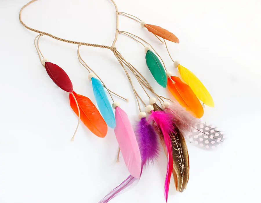 

The handmade feathered headdress is a beautiful headdress for the photo