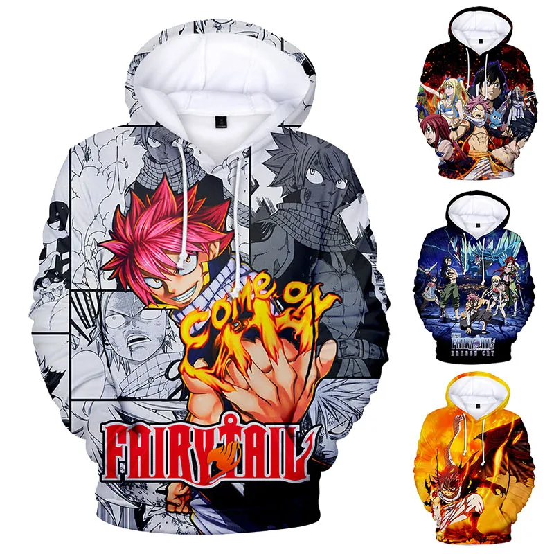 FAIRY TAIL Men Women Cosplay Hoodie 3D Print Pullover Long Sleeve Top Sweatshirt