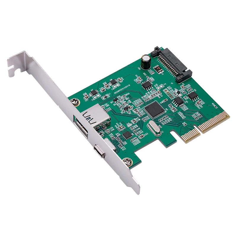 PCIE USB адаптер PCI-E USB 3,1 Gen 2 type-A + type-c PCI Express Host контроллер карты Райзер адаптер 10 Гбит/с ASM3142 чипы для ПК