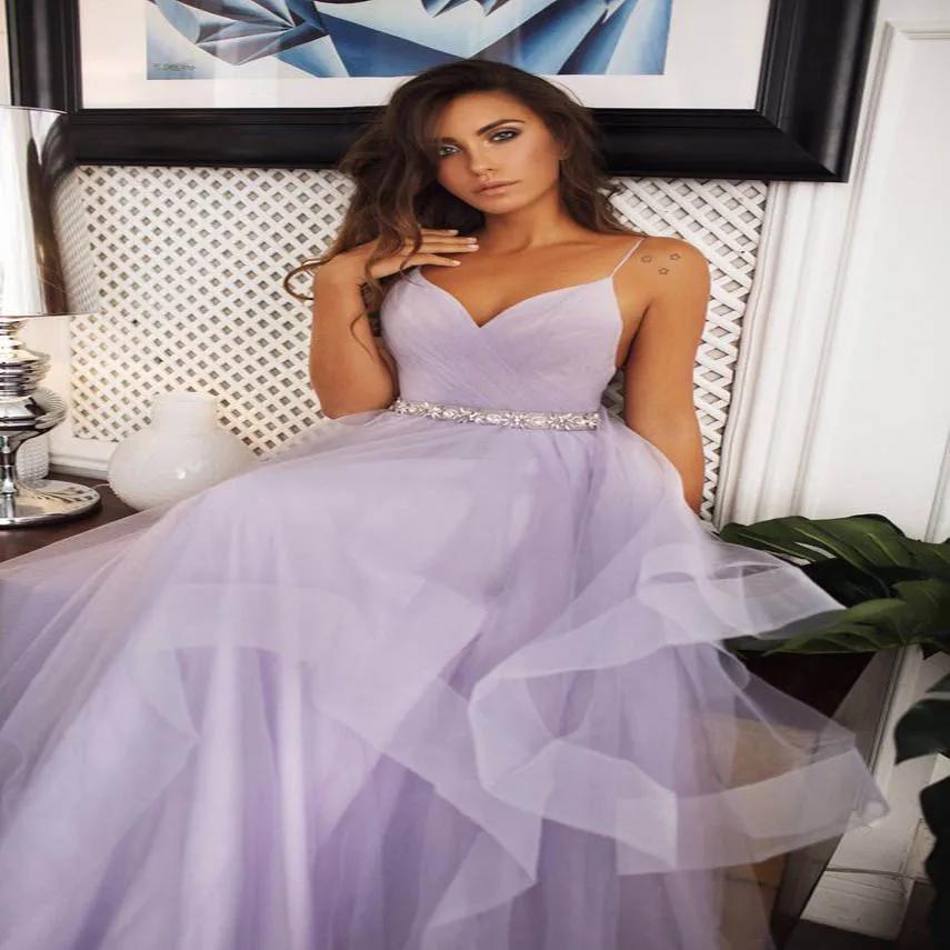 Robe De Soiree Лавандовое Тюлевое платье с отделкой из конского волоса Hayley