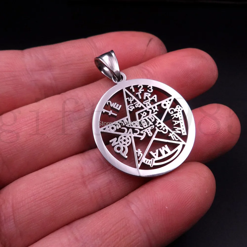 Lot 5pcs Wholesale 30mm size Stainless Steel religious Wicca paganism Pendant Necklace without chain in bulk 4