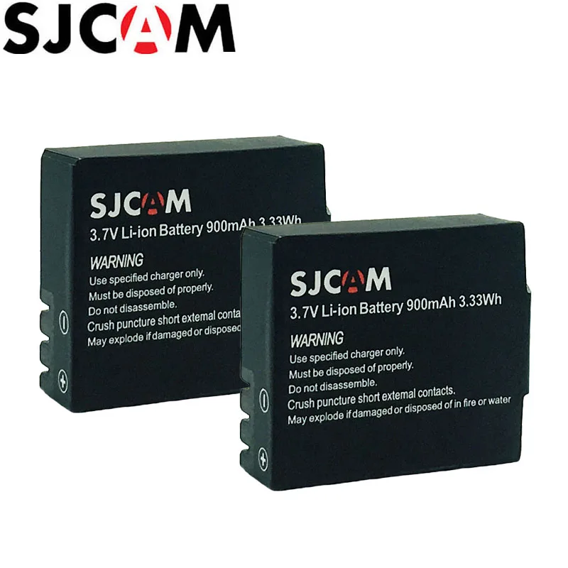 2 шт. аккумулятор SJCAM 3,7 V Li-Ion 900mAh резервные аккумуляторные батареи для SJCAM SJ4000 SJ5000 SJ5000X Elite M10 WiFi Экшн-камера